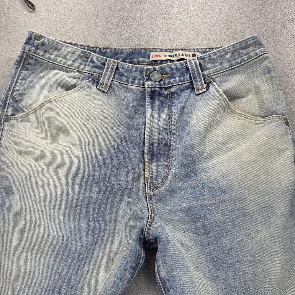 Vintage Levis Engineered Jeans 10th Anniversary Altered‎ Hem Stains Fits 30x27